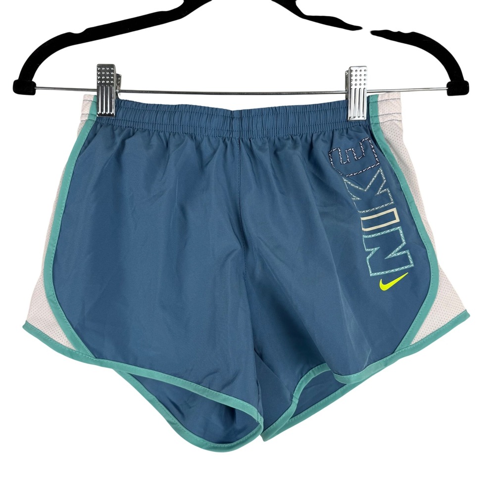 Nike Dri-FIT Training Shorts Kids‎ Girls Medium Blue White Training Athletic NWT
